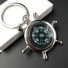 High Quality Custom Logo laser engrave zinc alloy metal compass keychains