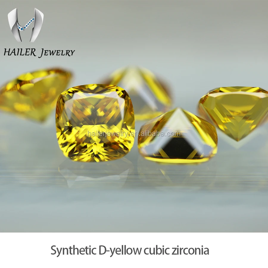 5a dark yellow cushion cubic zirconia cz gems