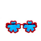 Red frame flower design blue lenses fashion plastic wholesale party decoration beach sun glasses