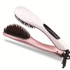 white and golden salon equipment china ceramic hair straightening brush curling iron hair steamer hair straightener