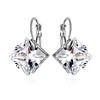 2018 July Hainon earrings women Shiny white zircon square round water droplets shape mixed wholesale clip earrings
