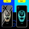 Custom iron man night light case luminous tempered glass phone case for iphone x/xs/xr/xs max