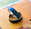 Fashion large stock color changed metal mood ring for men, temperature magnetic ring