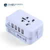 BSCI factory Worldwide Travel Adapter Wall Charger AC Power 4 USB Ports charger for USA EU UK Travel Adapter