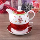 2019 hot selling elegant tea pot China wholesale new bone china tea for one set Christmas decoration