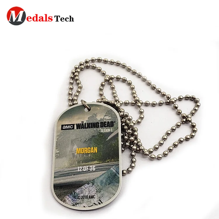 Cheap customized design printed epoxy funny dog tag necklace