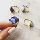 Moonstone Or Labradorite Brass Tribal Boho Indian Gold Tribal Belly Dance Rajasthani Ring.