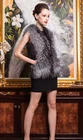 2016 foreign trade artificial fur grass vest Europe and the United States in the long section of wool coat silver fox fur hair