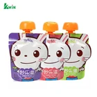 Disposable Pouch Custom Cute Foil Stand Up Soft Plastic Disposable Juice Pouch With Cap