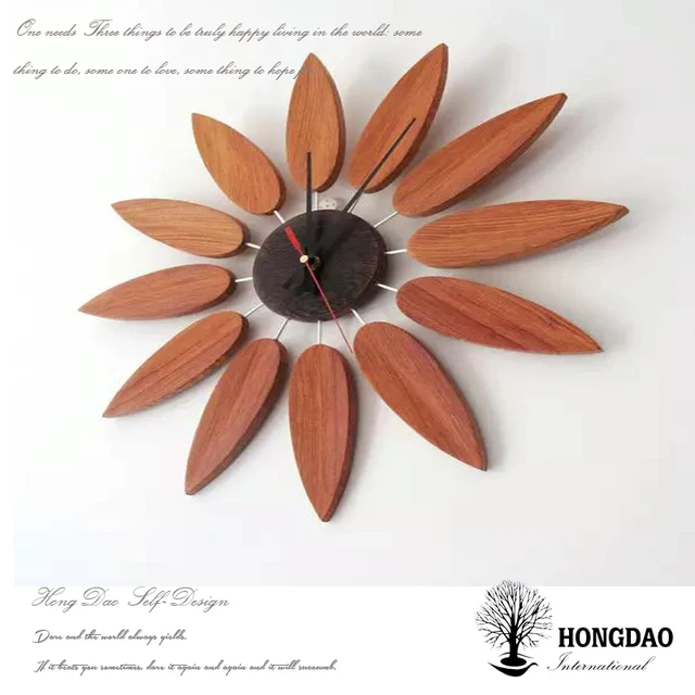 hongdao personalised round wooden gift box wooden wall clock for
