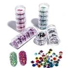 Queen Fingers 5 Layer Fashion Jar Storage Packing Mix Sizes SS3/4/6/8/10 Nail Art Rhinestone Crystal