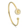 18K Gold Crystal Windmill Bracelet Girls' New Designer Diamond Cuff Bangle