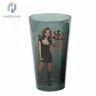 Wholesale full decal V shape movie pattern design cola glass cup