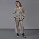 New fashion plaid suit and pants women's suit