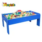 New arrival wooden railway train toy for kid,Fashion wooden railway train set,Roller coaster Track table for wholesale W04C009A