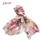 Women head muslin neck plain printed long 100% silk scarf