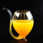 Hot European Vampire Glass Cup with Drinking Tube Straw