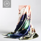 ladies 100 silk satin printed shawl silk satin silk scarf print