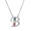 DY Fashion Jewelry 26 initial alphabet personalized meaningful color cubic zircon Capital letter necklace