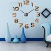 Zogift Novelty modern design home decorative wall sticker clock 3D frameless large DIY wall clock
