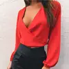 latest Western Style Cheap Deep V-neck Backless blouses Sexy Women Chiffon Tops Blouse