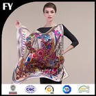 square shape design digital printed fashion silk neck scarf