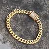 18K Gold Diamond Clasp Jewelry Mes Chain Stainless Steel Bracelet