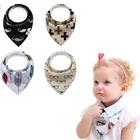 Set 4-Pack Cotton Drool infant toys baby bandana feeding waterproof fabric for bib