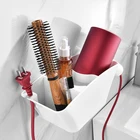 Multifunctional wall mounted hair dryer storage rack plastic hair dryer holder