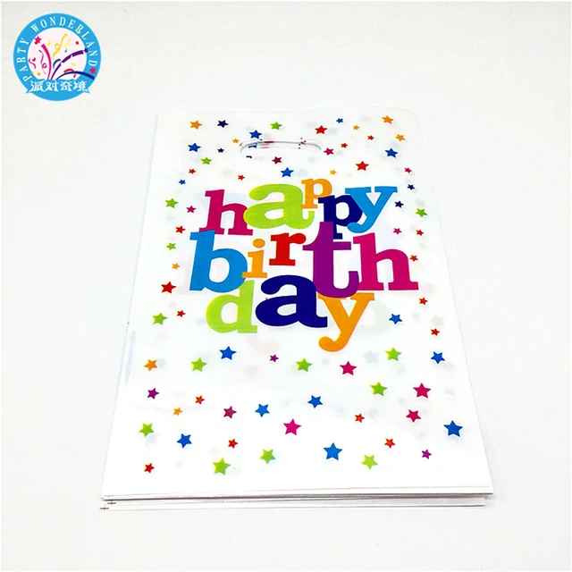 happy birthday 10pcs/lot gift loot bag party favor gift bag kid