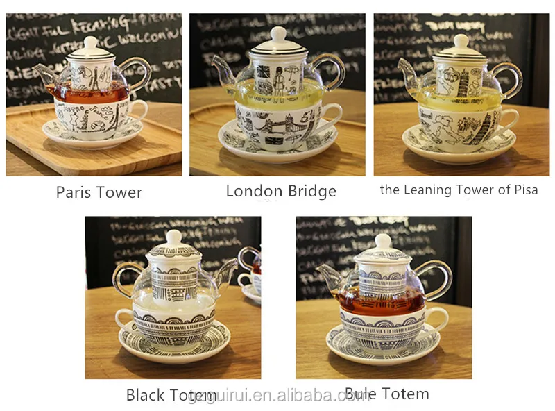 glass pot ceramic glass flower tea creative coffee cup saucer