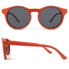 Xiamen manufacture orange red frame shade children sunglasses print your own logo