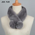 Magnetic Real Rex Rabbit Fur Scarf Lovely Ball Muffler Soft Neck Warm Shawls