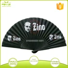 chinese bamboo fabric hand fan with custom logo stamped