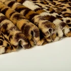 Custom soft leopard print faux rabbit fur printed fabric