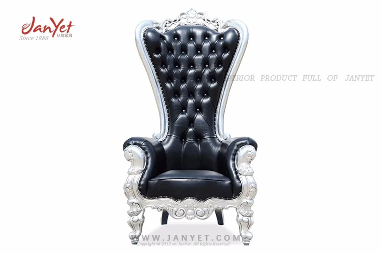 2017 Wholesale High Back Black Throne Chairs For Rental