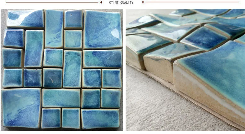 Blue Wave Tiles Handmade Ceramic Wall Subway Tiles for Bathroom