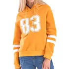 Women Hoodie 100% French Terry Gym Pullover Oversized Women Yellow Hoodie With White Stripe Printing