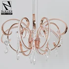 New product modern rose gold crystal lighting lamps chandeliers