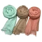 Wholesale Fancy Soft Cotton Hemp Scarf Women Hijab Muslim Headwear