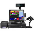 All in one LED touch screen pos machine pos system desktop cash register