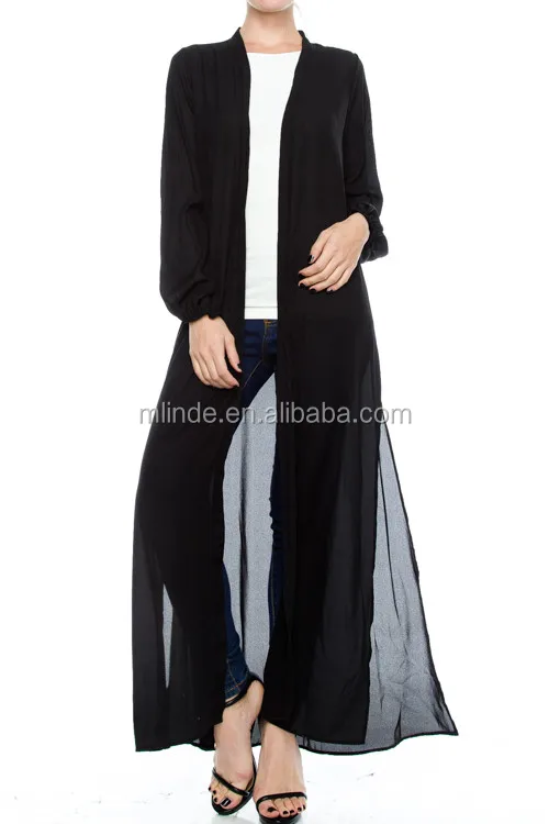longline chiffon cardigan