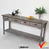 french vintage country recycled long narrow wood console table