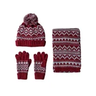 for children wholesale Winter Warm Knitted Soft knitting Hat Scarf and Mitten Set