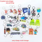 Custom shape and printing cheap promotional gifts led keyring soft pvc led light keychain