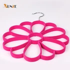 XunZe colorful display plastic velvet flocked hangers for scarves ties