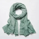 2019 fashionable luxury solid color handmade chiffon silk scarf