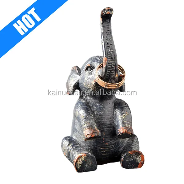 customized hand painted resin elephant ring holder