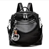 Magnet button and Drawstring Outdoor Back Pack Leather Women Leisure Backpack
