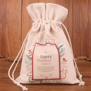 christmas canvas drawstring bag